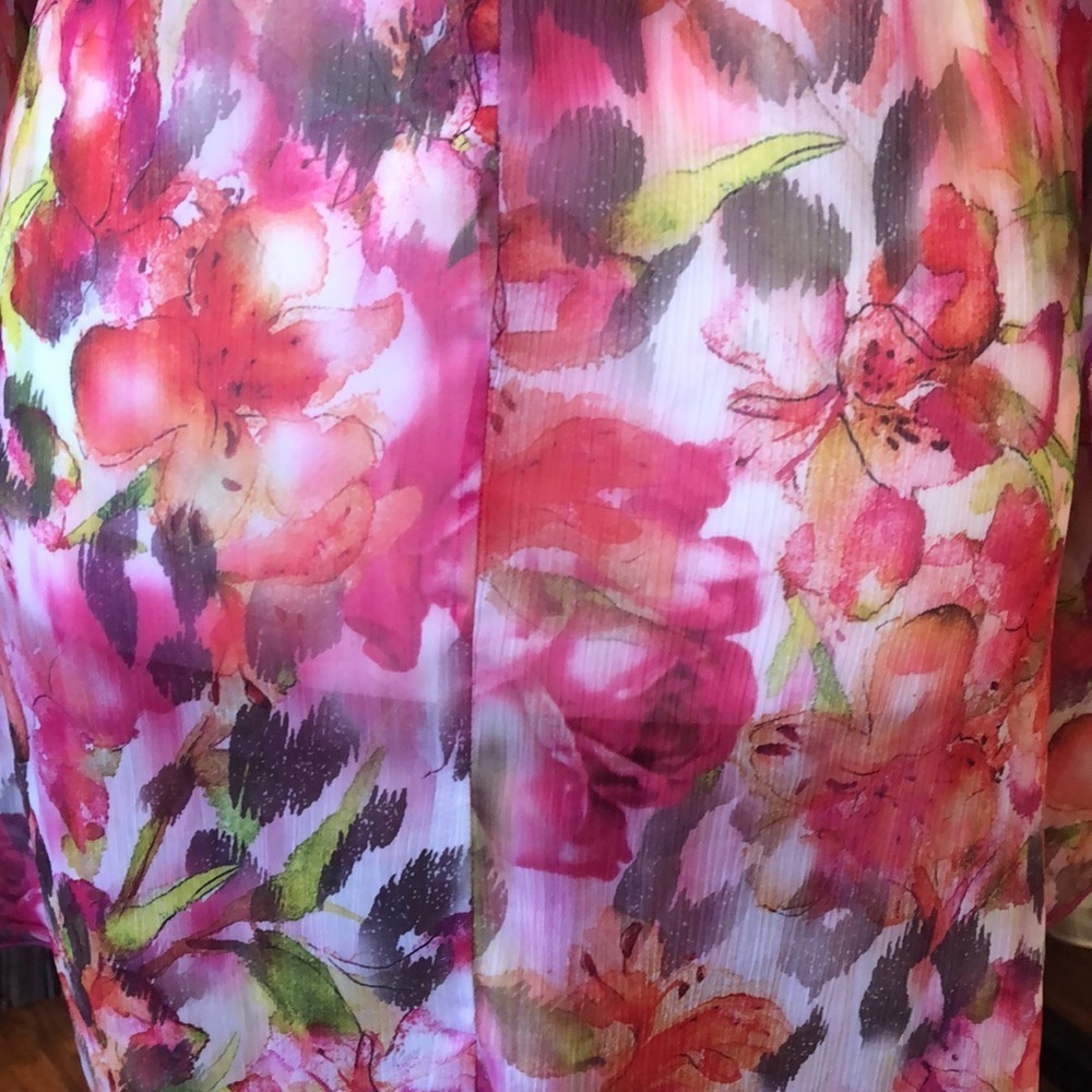 BECCA Flutter Sleeve Floral Semi Sheer Swim Cover up Women’s size XS/S New - Picture 9 of 17